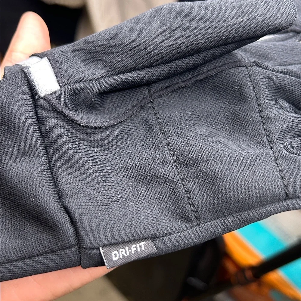 Nike Black Gloves with Silver Detailing